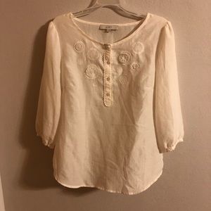LOFT Airy Lightweight 3/4 Sleeve Boho Blouse